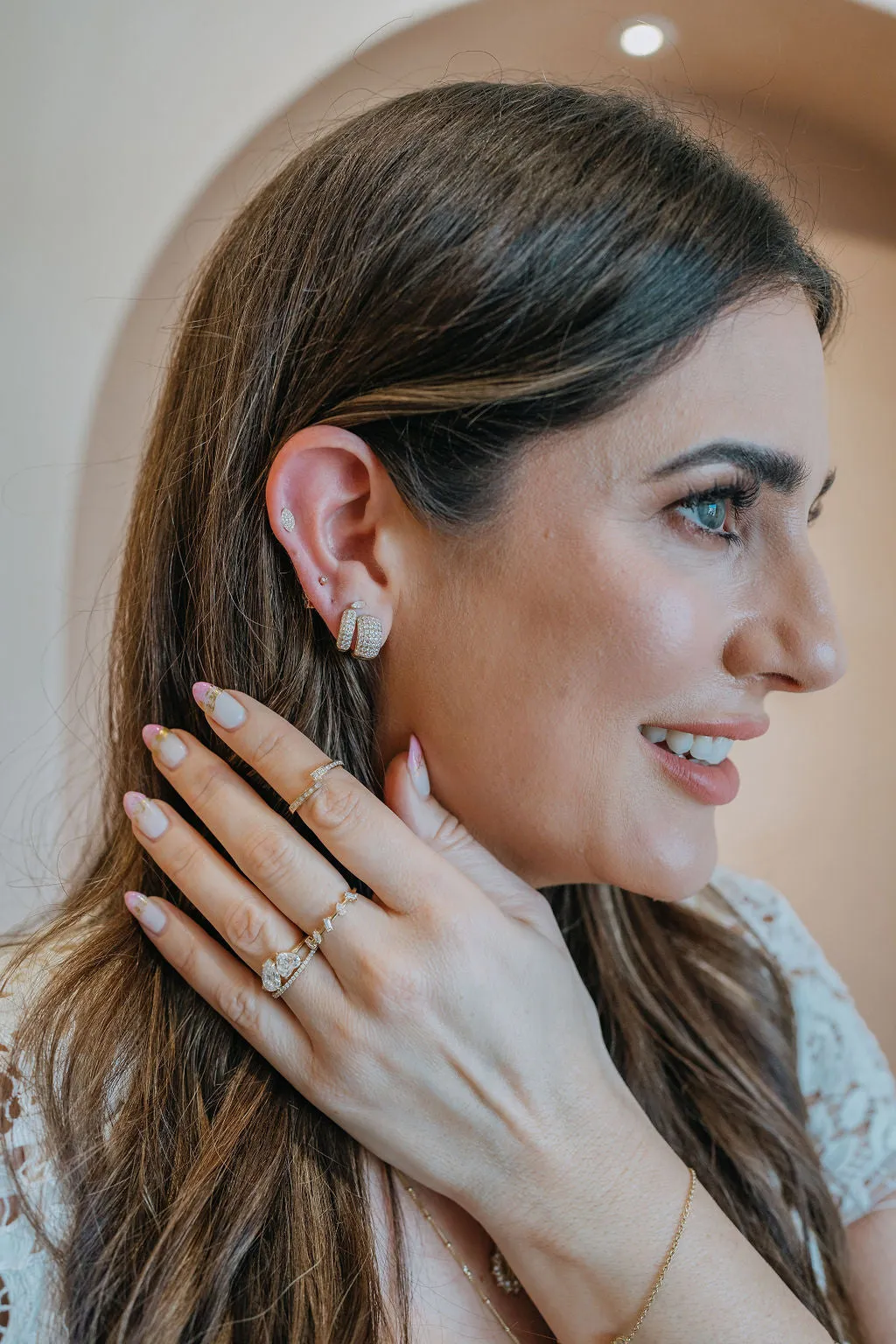 Multi Cut Diamond Station Ring