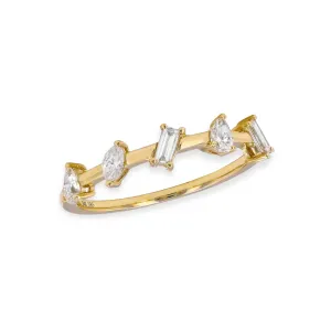 Multi Cut Diamond Station Ring