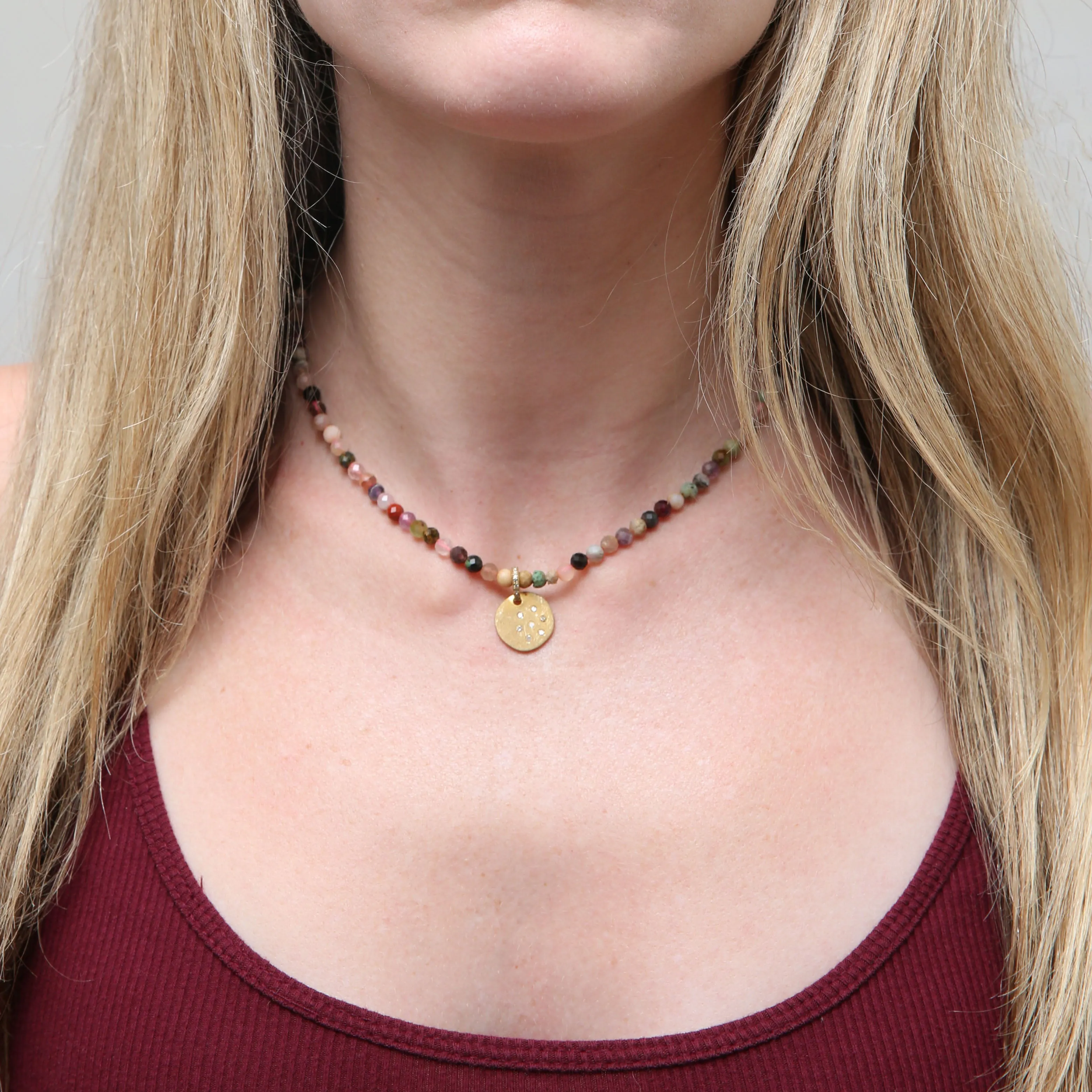 Multigem Diamond Beaded Necklaces