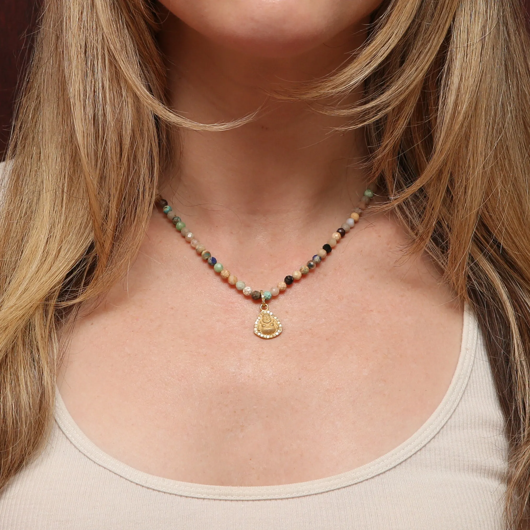 Multigem Diamond Beaded Necklaces