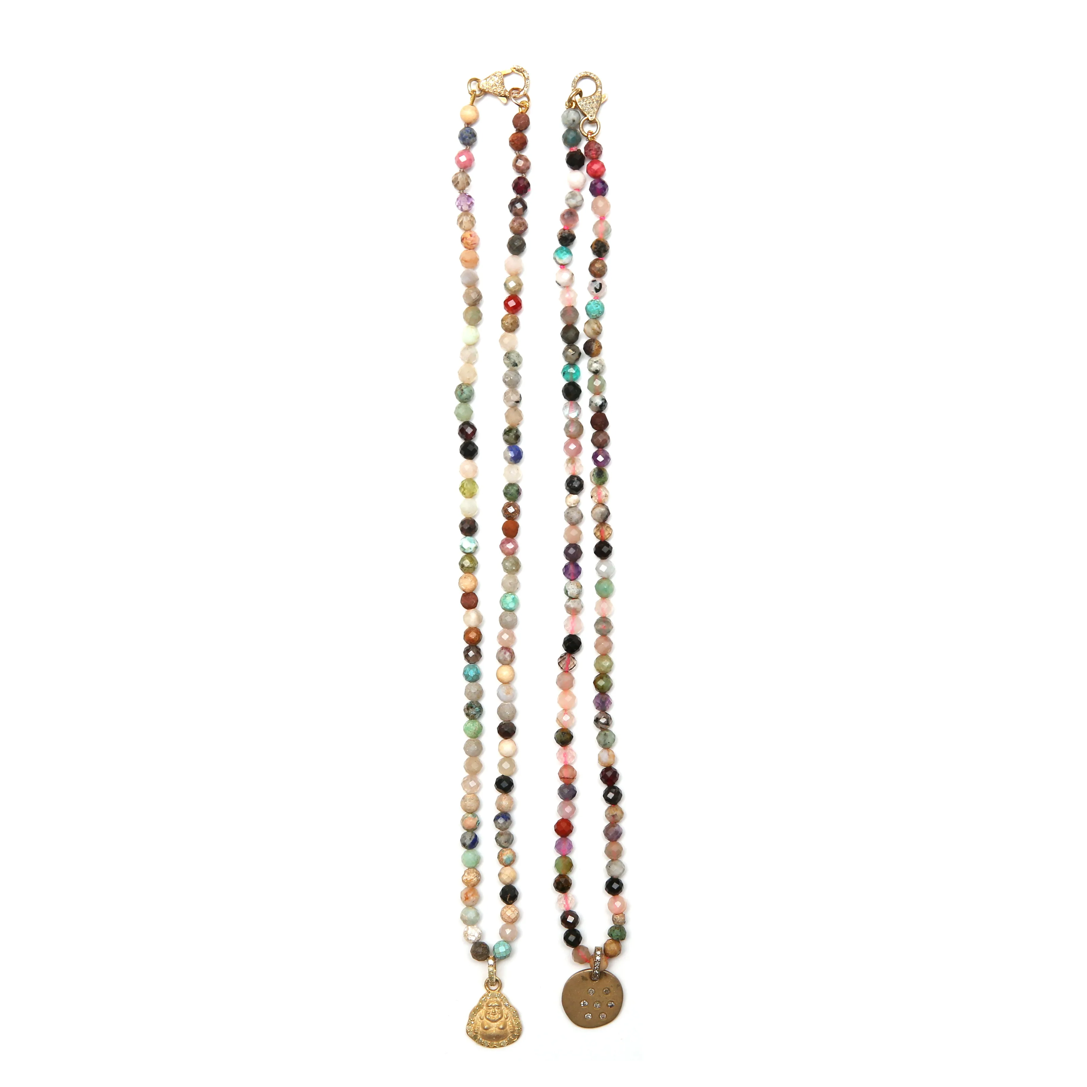 Multigem Diamond Beaded Necklaces