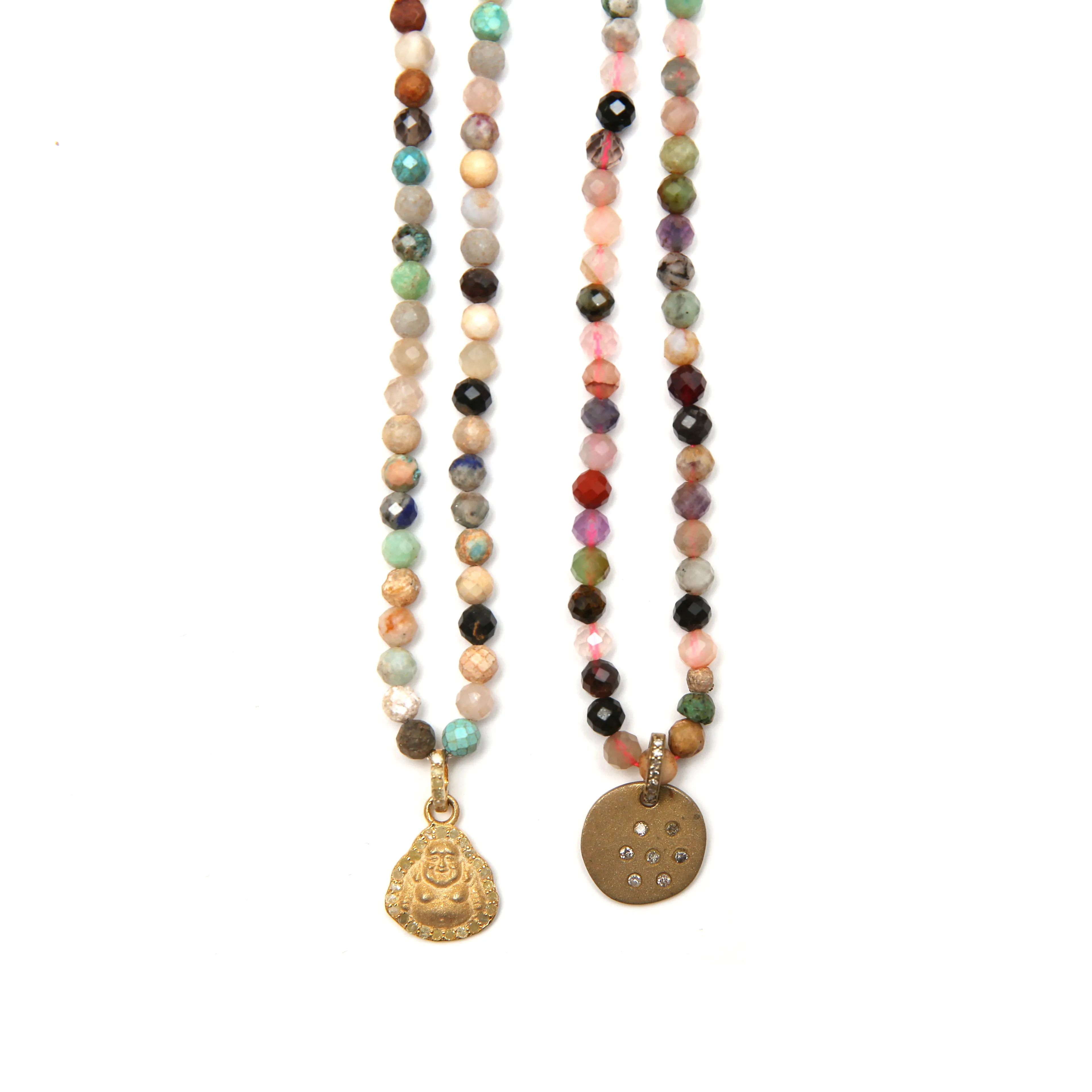 Multigem Diamond Beaded Necklaces