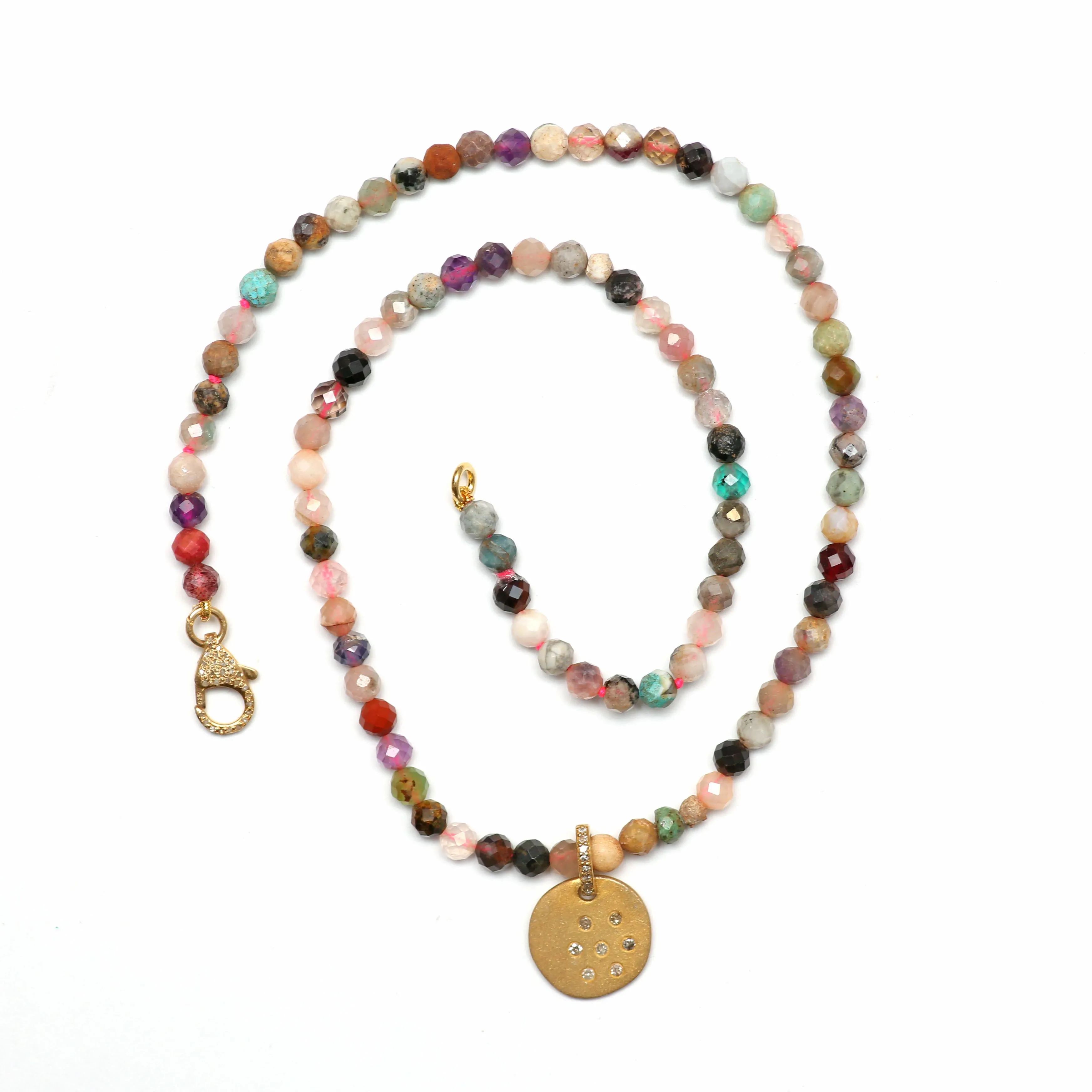 Multigem Diamond Beaded Necklaces
