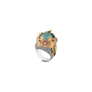 MYSTERY GARDEN AQUAMARINE STATEMENT RING
