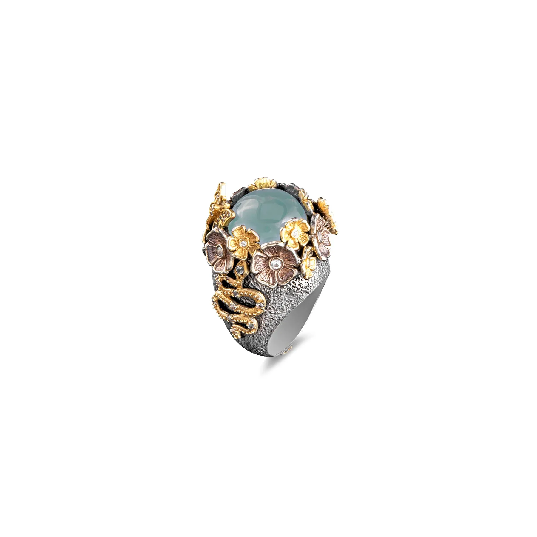 MYSTERY GARDEN AQUAMARINE STATEMENT RING