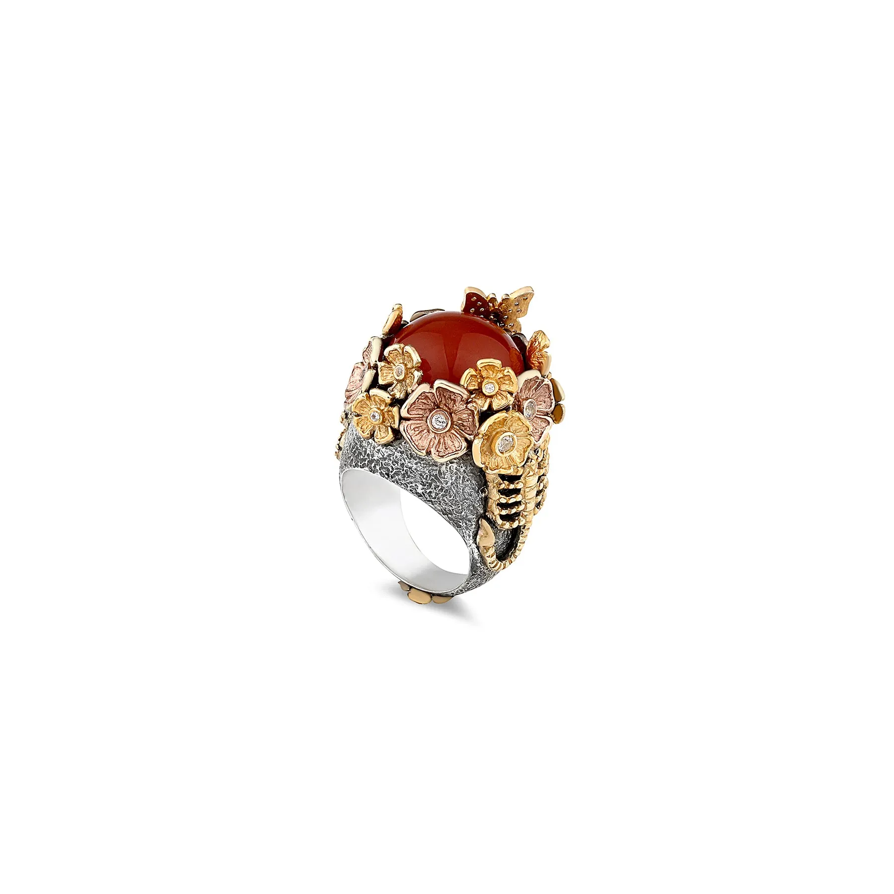 MYSTERY GARDEN CARNELIAN STATEMENT RING