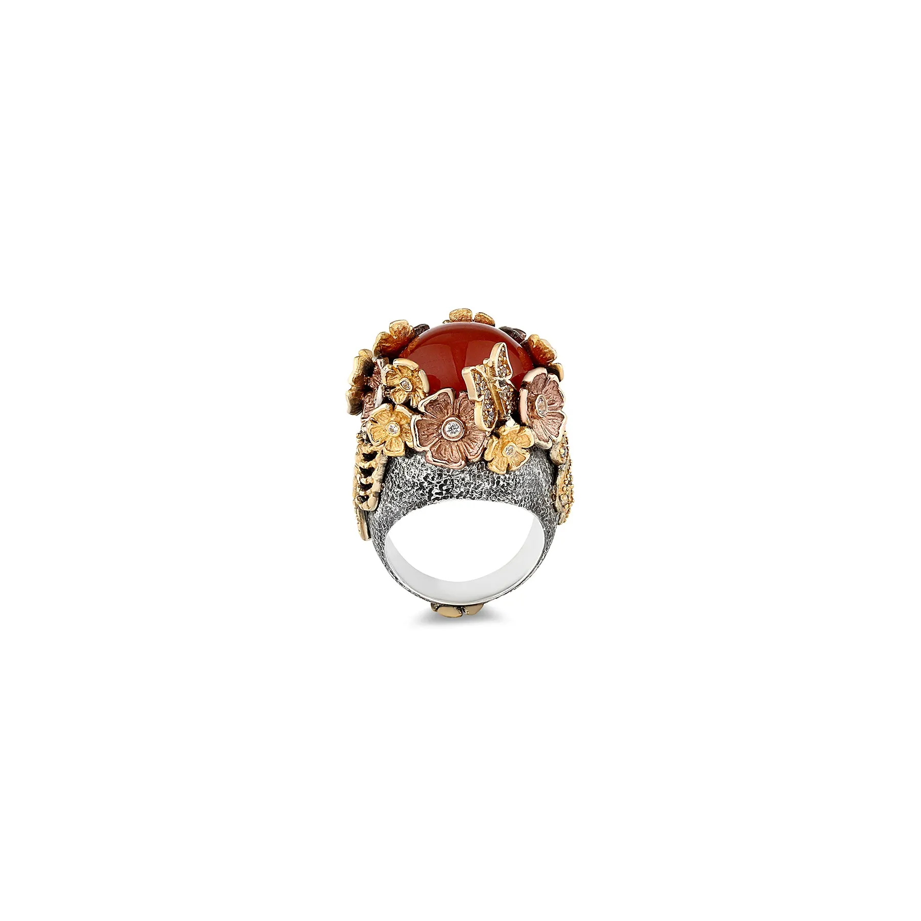 MYSTERY GARDEN CARNELIAN STATEMENT RING