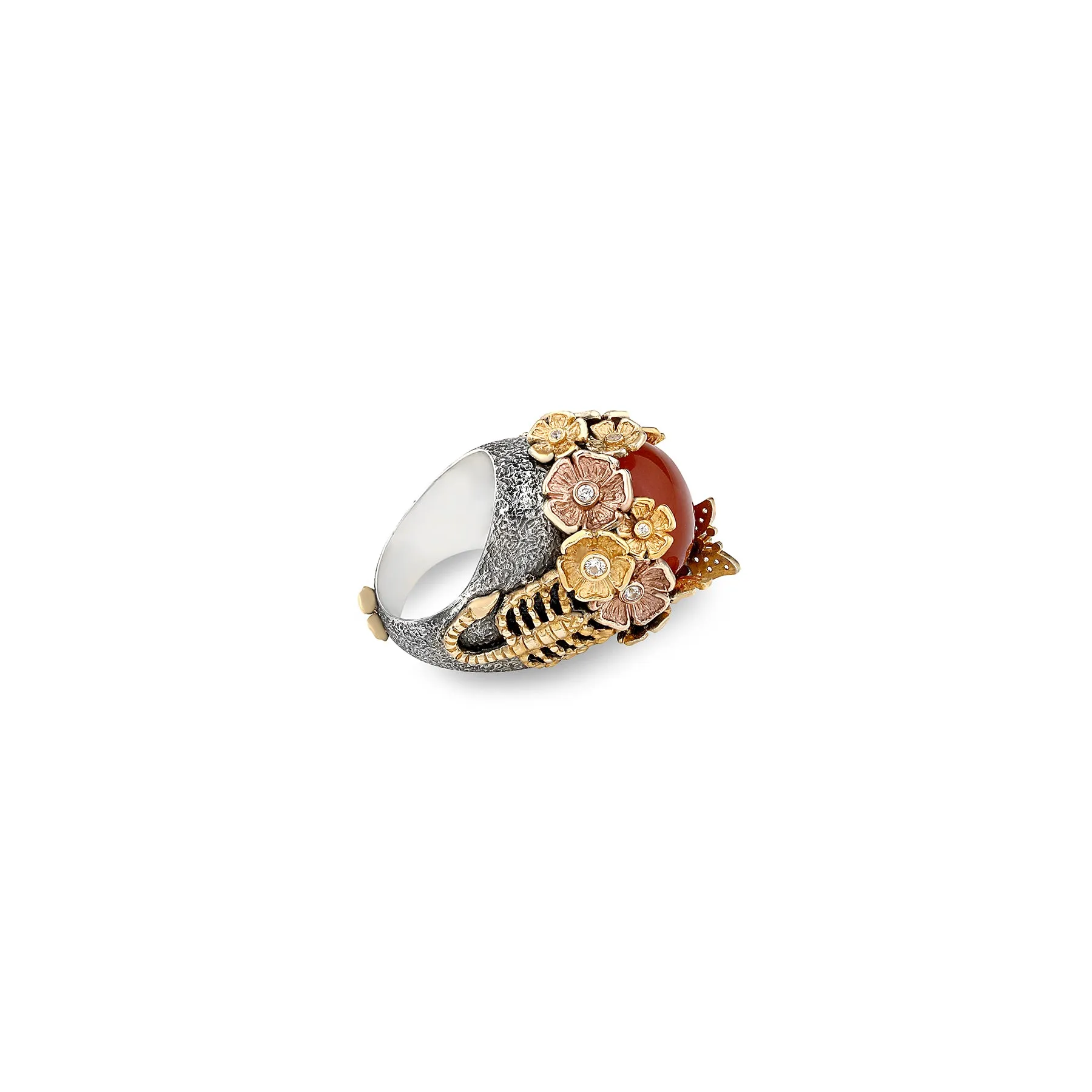 MYSTERY GARDEN CARNELIAN STATEMENT RING