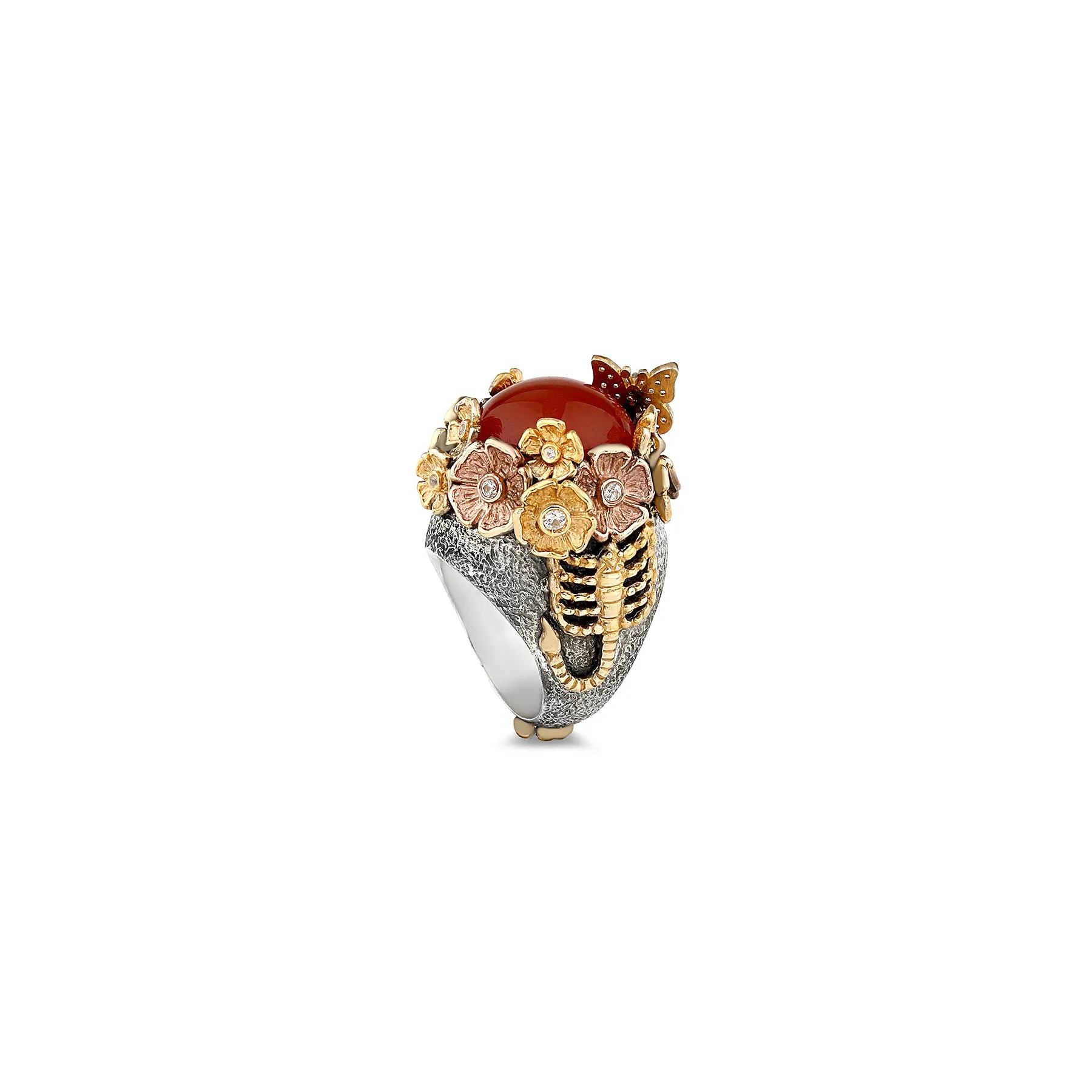 MYSTERY GARDEN CARNELIAN STATEMENT RING