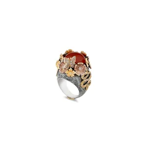 MYSTERY GARDEN CARNELIAN STATEMENT RING