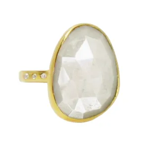 Mystic Champagne Moonstone Pebble Ring
