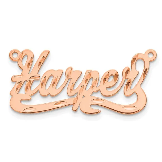 Name Plate Pendant - Polished Diamond-cut