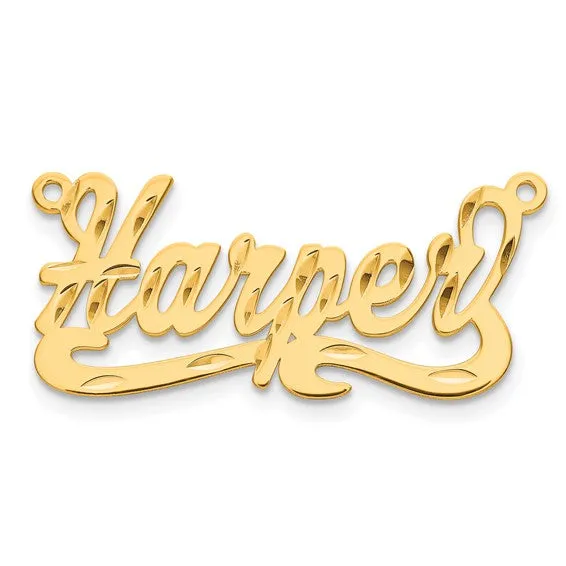 Name Plate Pendant - Polished Diamond-cut