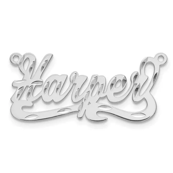 Name Plate Pendant - Polished Diamond-cut