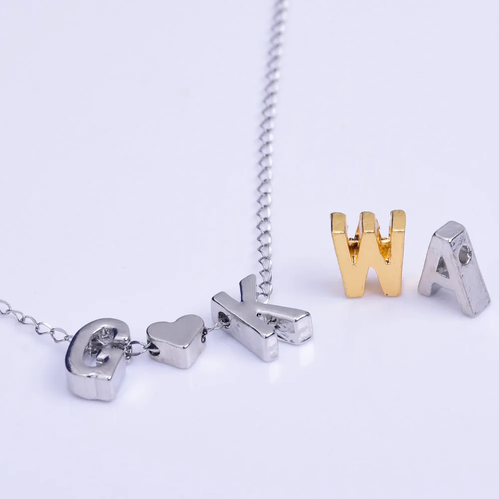 Nickel Alloy Letter Pendant Charm Capital letter Metal letter Finding Letter Initial Pendants for Personalize Necklaces " M " 10*6.5*3.5mm 10pcs