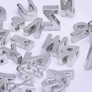Nickel Alloy Letter Pendant Charm Capital letter Metal letter Finding Letter Initial Pendants for Personalize Necklaces " M " 10*6.5*3.5mm 10pcs