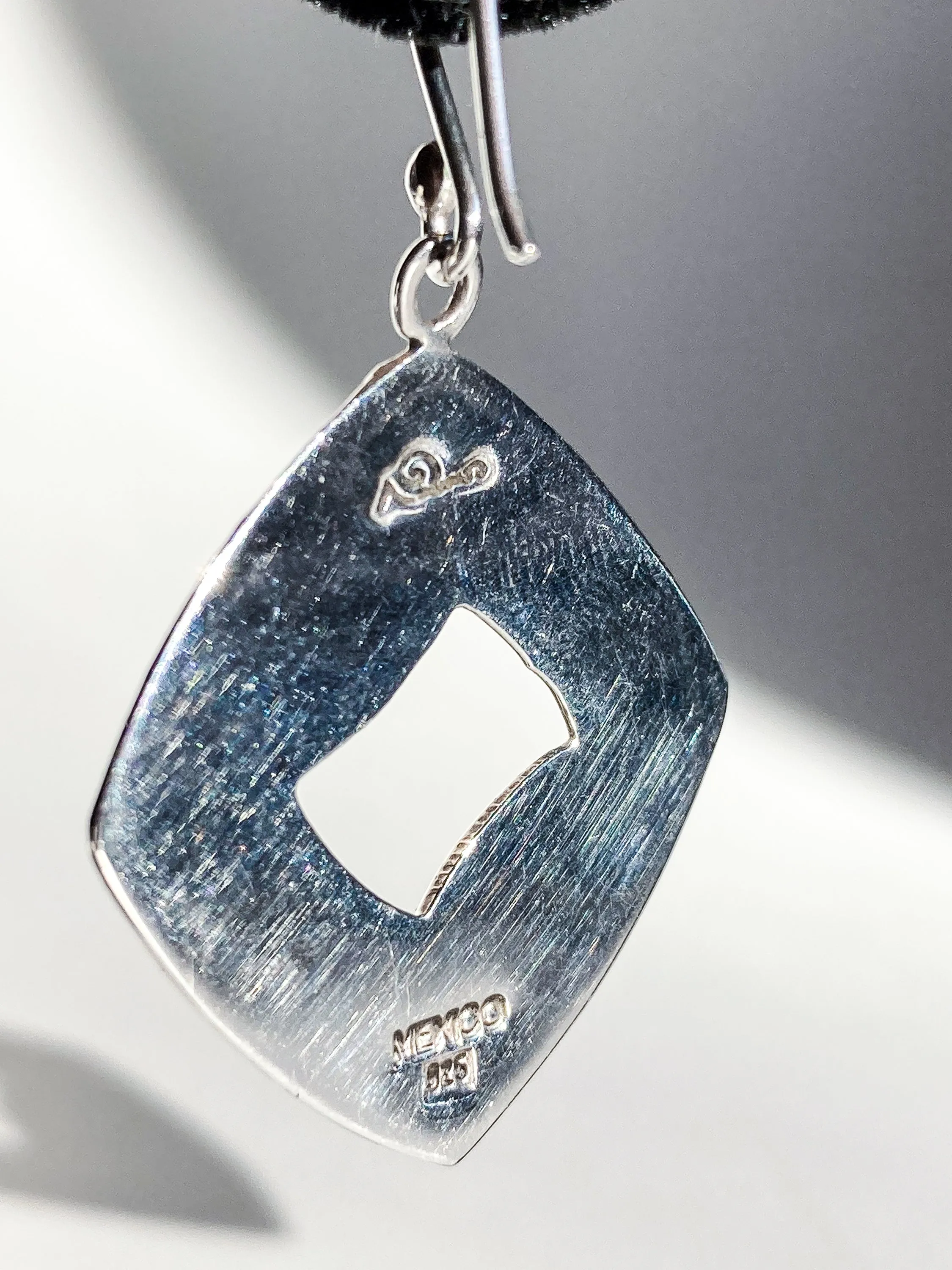 Ninos DeChammo Mexico Sterling Silver Oxidized Leaf Dangle Earrings