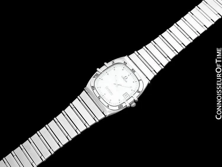 Omega Constellation Chronometer Mens Bracelet Watch, Quartz, Date- Brushed Stainless Steel
