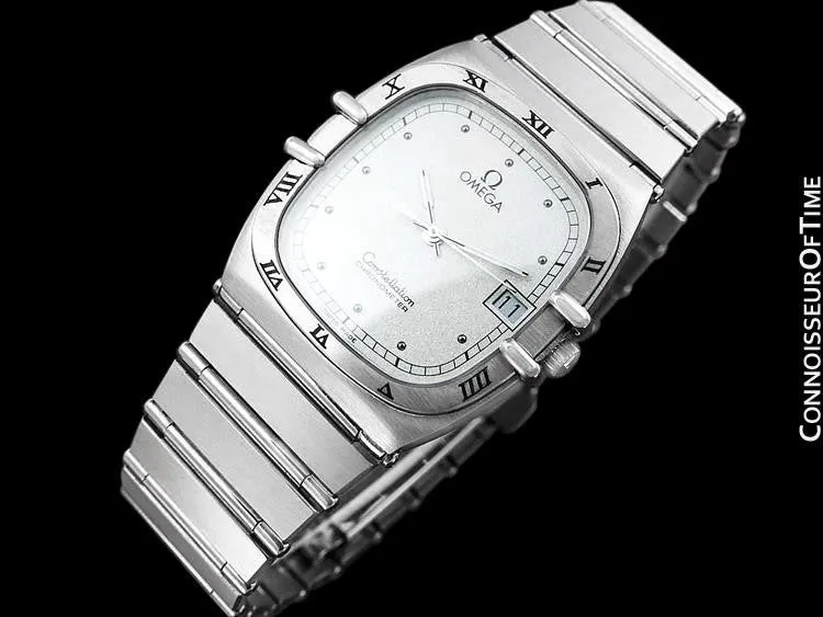 Omega Constellation Chronometer Mens Bracelet Watch, Quartz, Date- Brushed Stainless Steel