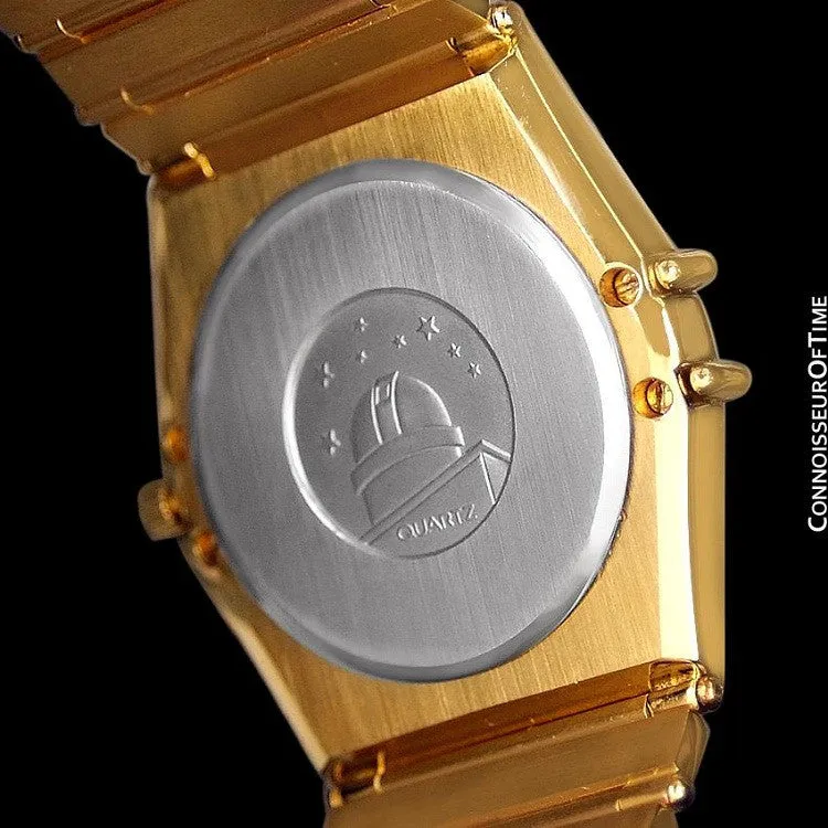 Omega Constellation Mens 35mm, Quartz, Day-Date - 18K Gold Plated & Stainless Steel