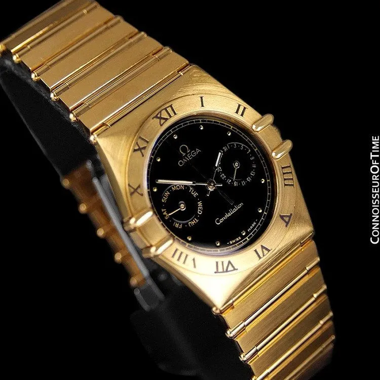 Omega Constellation Mens 35mm, Quartz, Day-Date - 18K Gold Plated & Stainless Steel