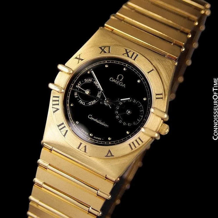 Omega Constellation Mens 35mm, Quartz, Day-Date - 18K Gold Plated & Stainless Steel