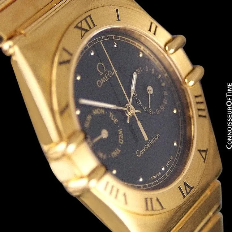 Omega Constellation Mens 35mm, Quartz, Day-Date - 18K Gold Plated & Stainless Steel