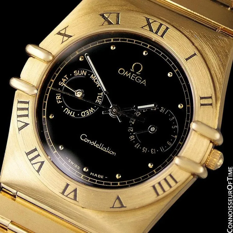 Omega Constellation Mens 35mm, Quartz, Day-Date - 18K Gold Plated & Stainless Steel