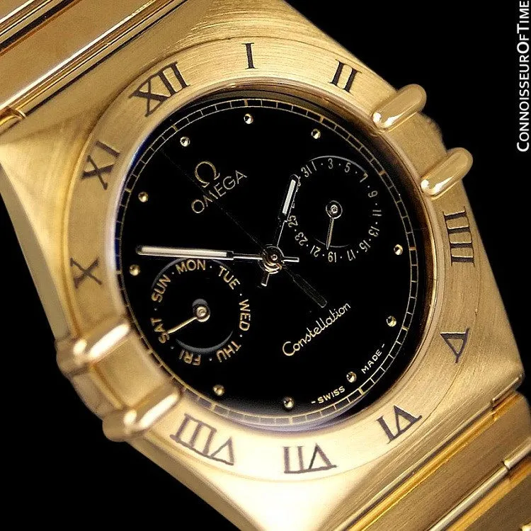 Omega Constellation Mens 35mm, Quartz, Day-Date - 18K Gold Plated & Stainless Steel