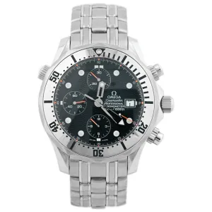 Omega Men's Seamaster Chronograph Diver Stainless Steel 41.5mm Blue Wave Dot Dial Watch Reference #: 2598.80.00