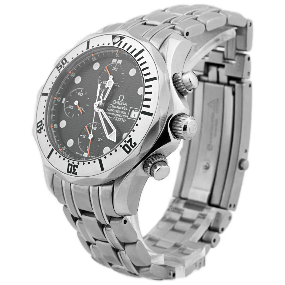 Omega Men's Seamaster Chronograph Diver Stainless Steel 41.5mm Blue Wave Dot Dial Watch Reference #: 2598.80.00