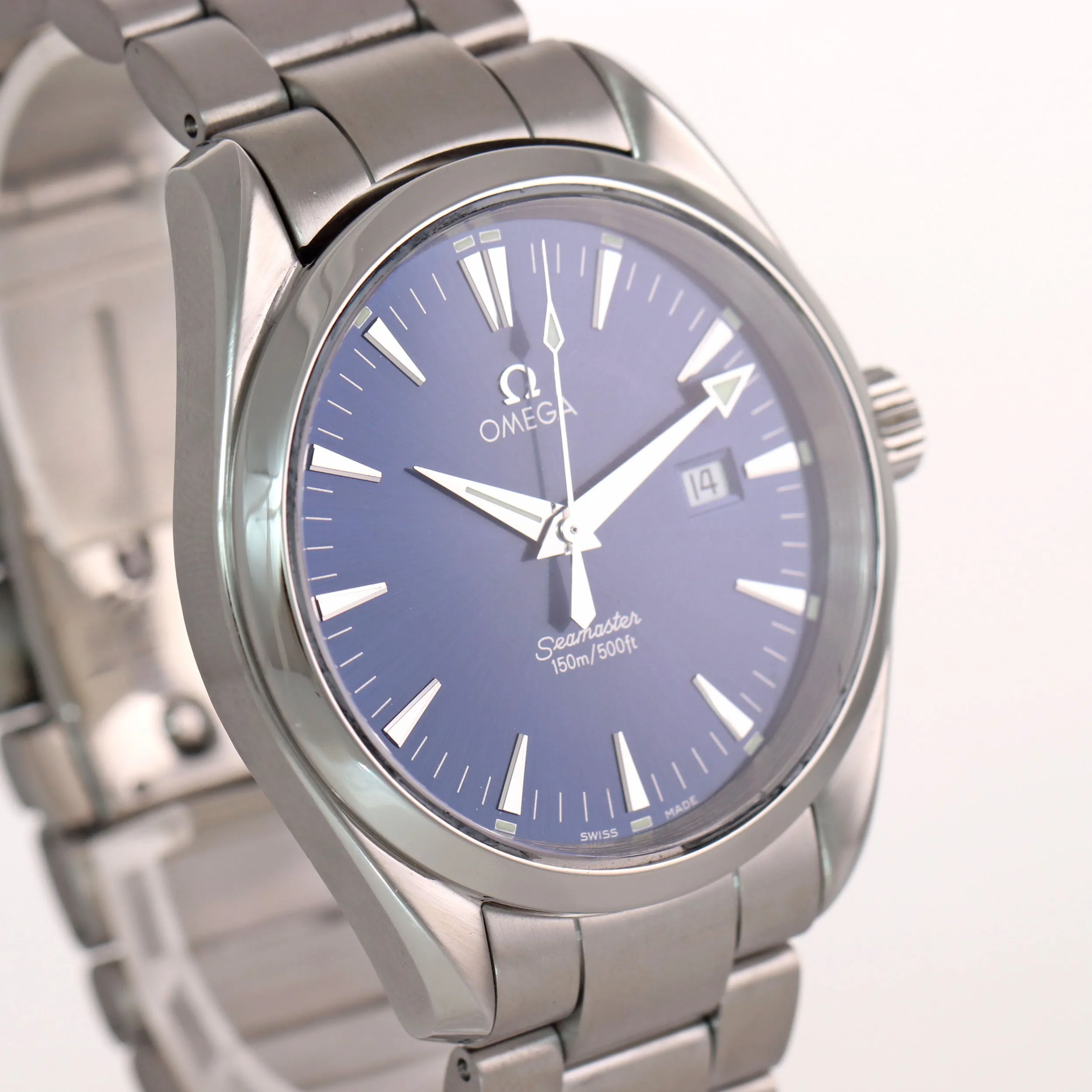 Omega Seamaster Aqua Terra Quartz Stainless Steel 39mm Blue Date Watch 2517.80