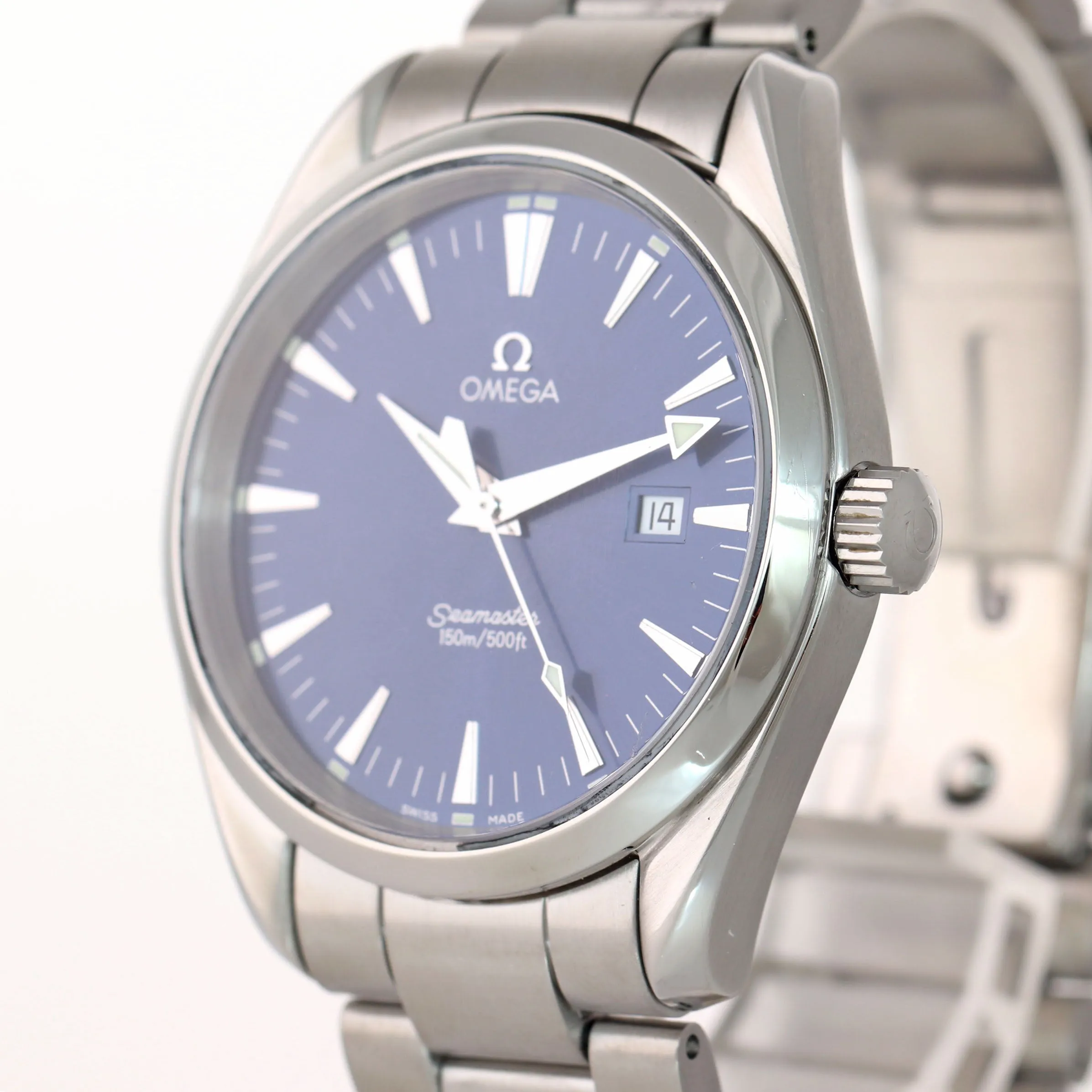 Omega Seamaster Aqua Terra Quartz Stainless Steel 39mm Blue Date Watch 2517.80