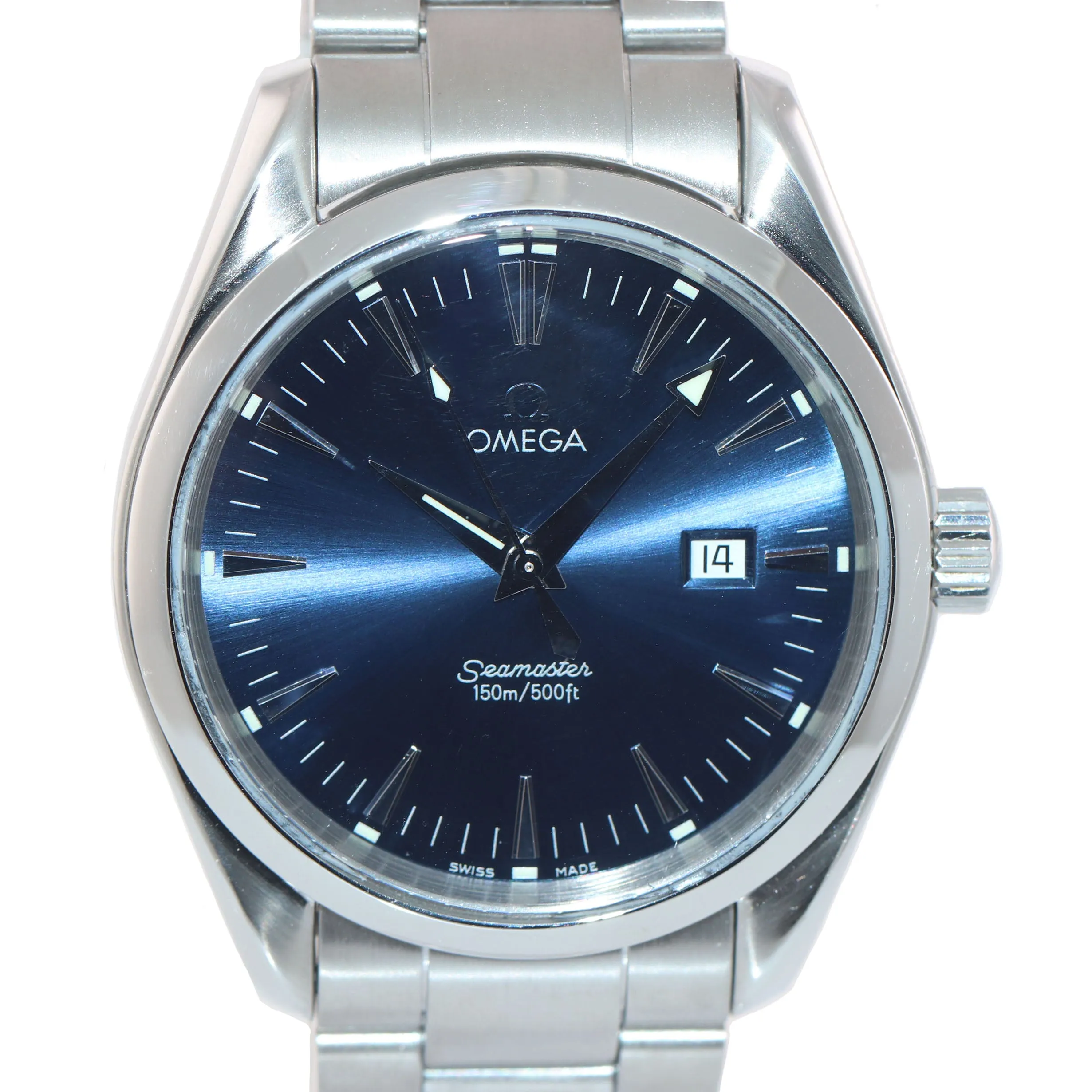 Omega Seamaster Aqua Terra Quartz Stainless Steel 39mm Blue Date Watch 2517.80