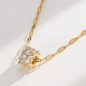 Opulent Zircon Choker Fashionable Roman Pendant Necklaces in Gold and Silver Tones for Women