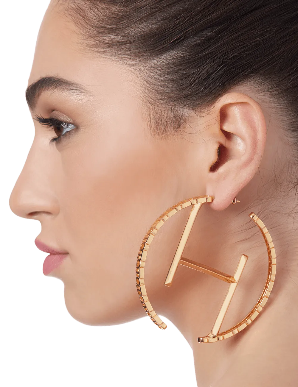 Outhouse   -   OH Series O.H Monogram Hoop Earrings