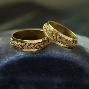 Pair of Gold Rope Rings