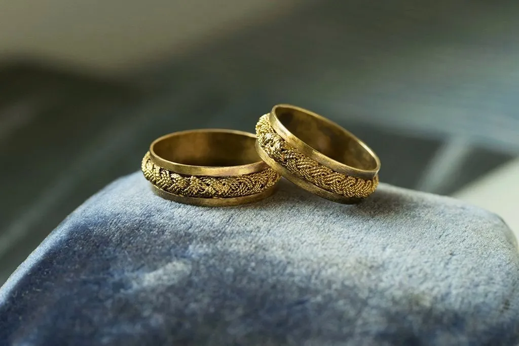 Pair of Gold Rope Rings