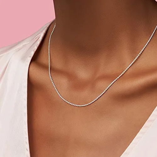 Pandora Jewelry Classic Cable Chain Sterling Silver Necklace, 17.7"