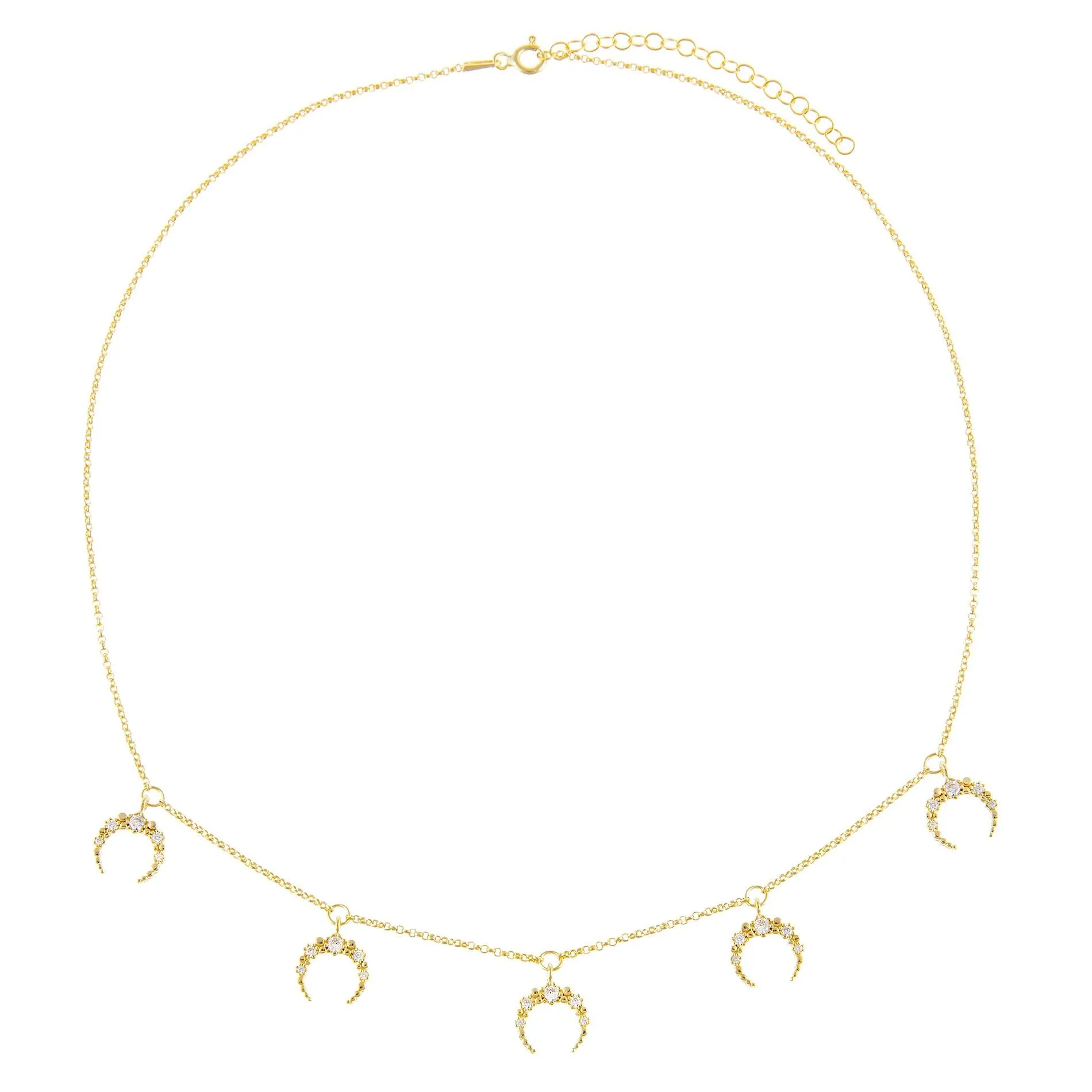 Pavé Dangling Cowhorn Necklace