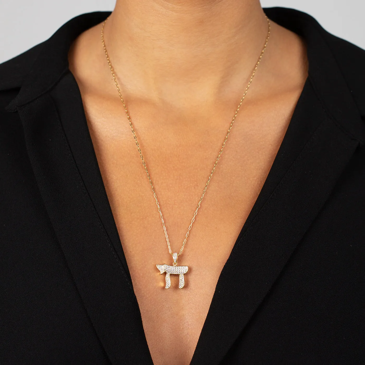 Pave Chai Necklace Charm