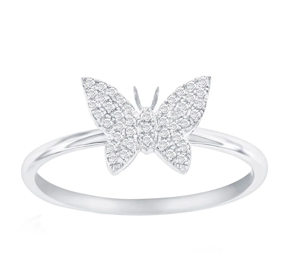 Pave Diamond Butterfly Ring
