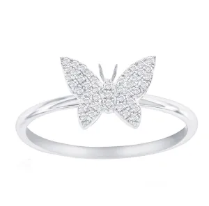 Pave Diamond Butterfly Ring