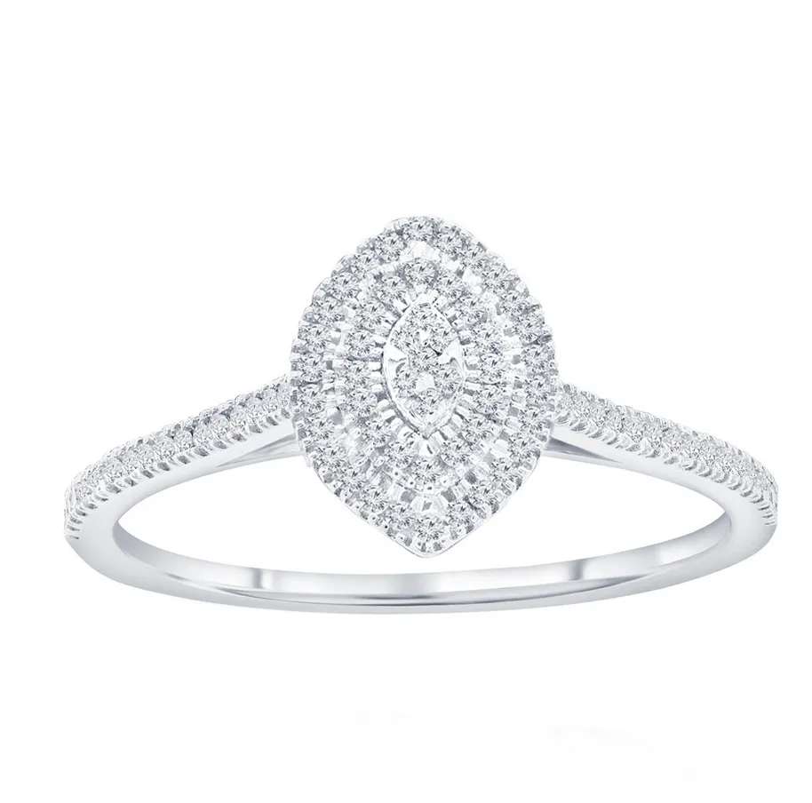 Pave Diamond Marquise Frame Ring