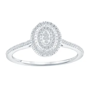 Pave Diamond Oval Frame Ring