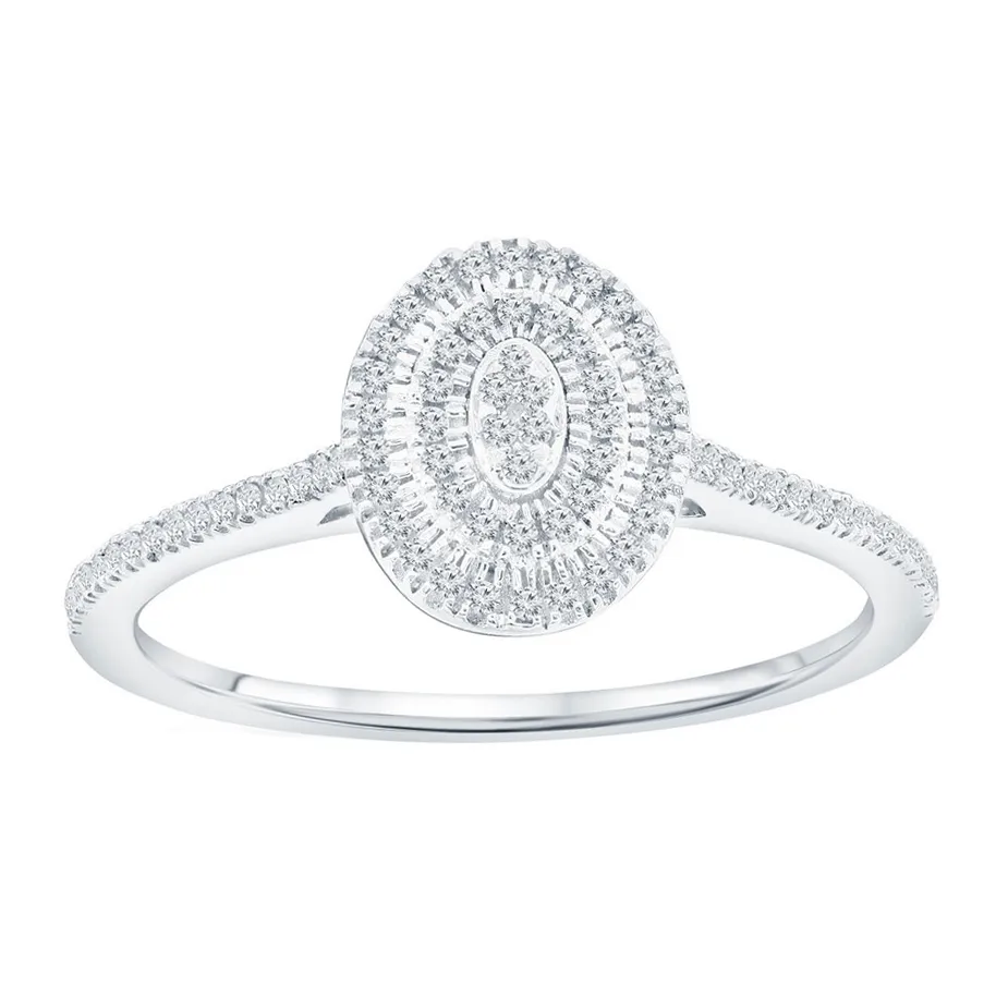 Pave Diamond Oval Frame Ring