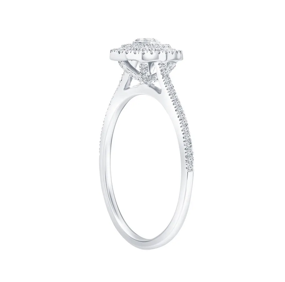 Pave Diamond Oval Frame Ring