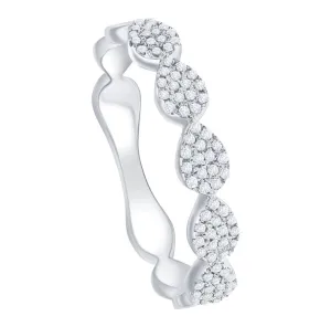 Pave Diamond Sideways Pear Station Band
