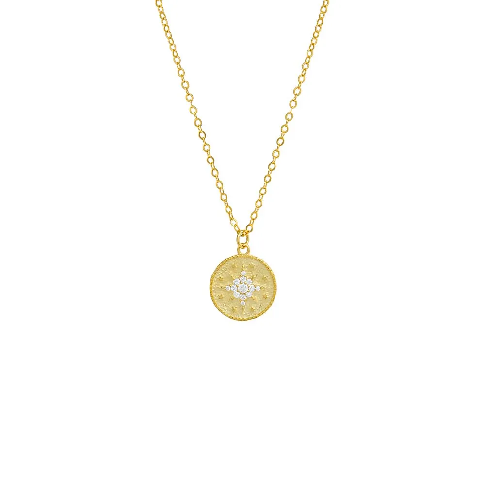 Pave Starburst Medallion Necklace