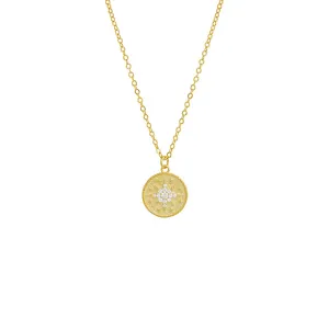 Pave Starburst Medallion Necklace
